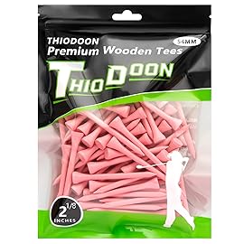 THIODOON Golf tees 2 1/8 inch Less Friction Wood Tees Training for Golfer Professional Natural Wood Golf tees Bulk 100 Count Golfing Tees