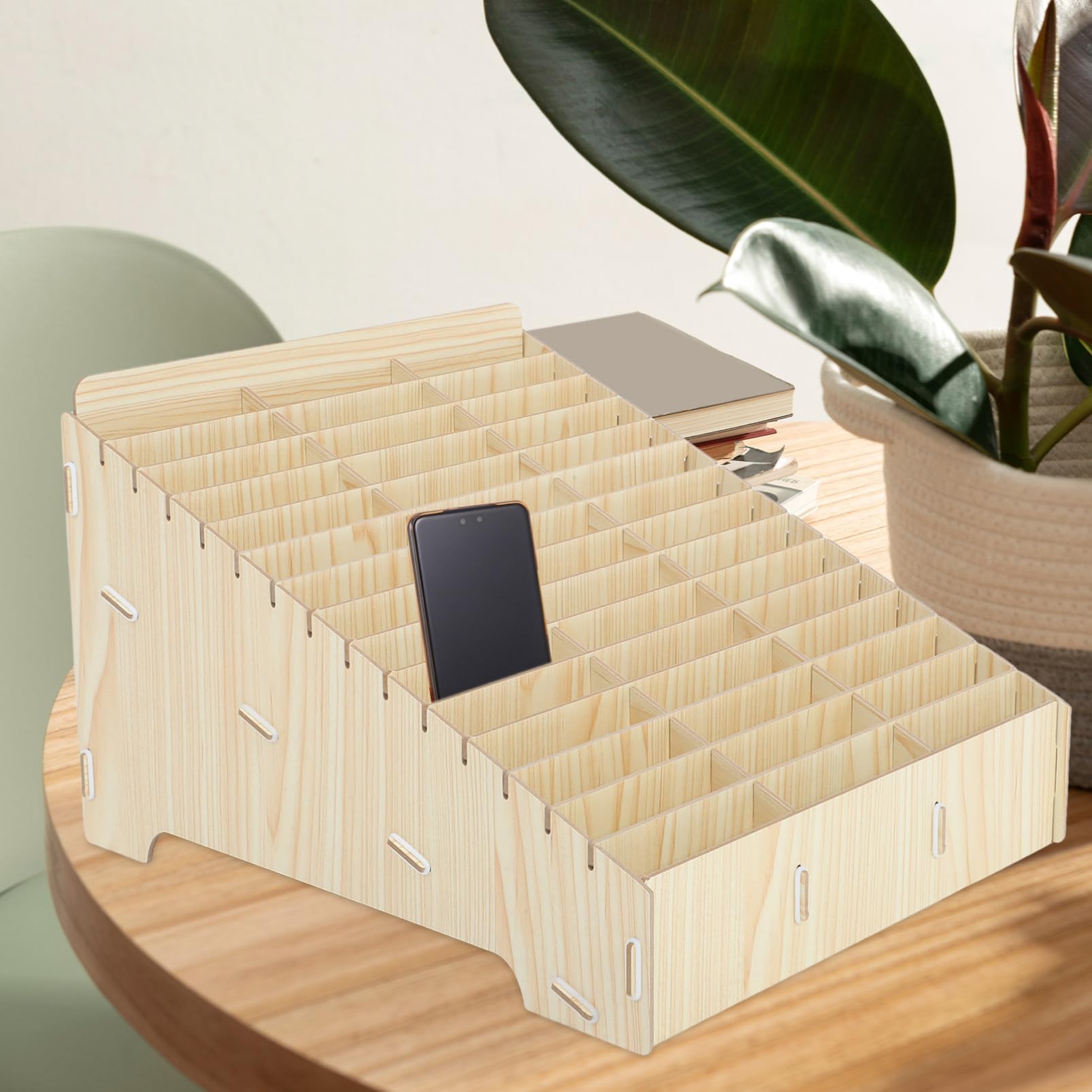GALPADA Scatola Organizer in Legno D'acero 45 Scomparti Multiuso, Portaoggetti per Piccoli Articoli e Materiale da Ufficio, per Scuola e Aula