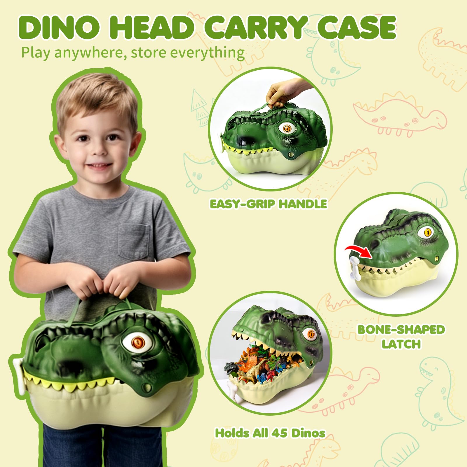 Jurassic Dinosaur Toys for Kids - 45 Piece Playset -4