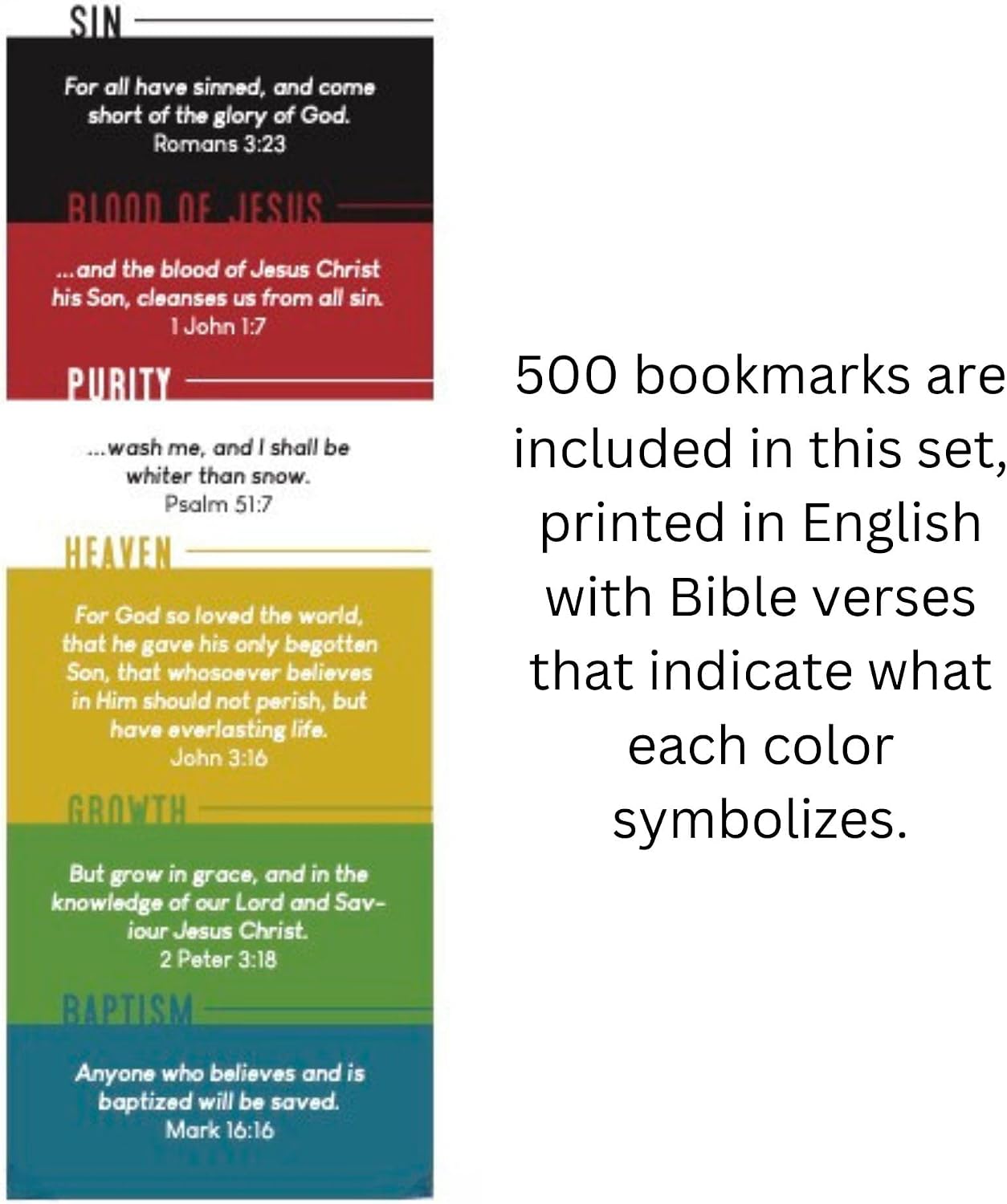 Wordless Bracelet and Bookmark Teaching Kit - Black, White, Red, Green, Yellow, and Blue Plastic Beads-6 packs- and 500 count each Color-100 Yards Waxed Cotton Thread Cord and 500 Bookmarks