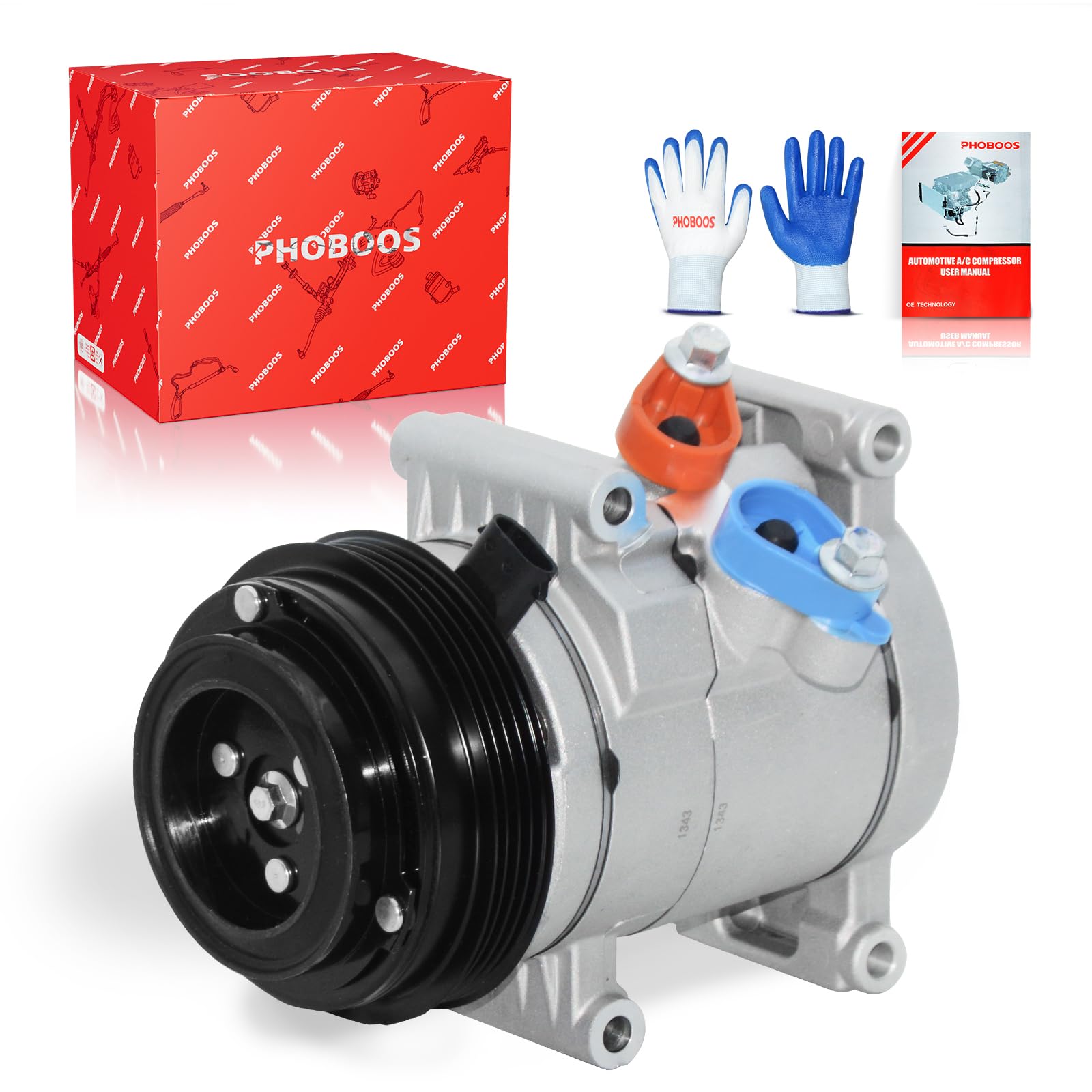 A/C Compressor with Clutch Compatible with Chevrolet Spark 2012 L4 1.2L, Beat 2018-2021 L4 1.2L, CSP11 Compressor Type, Fast Cooling, Low Noise, Easy Installation, Ref. CO29126C
