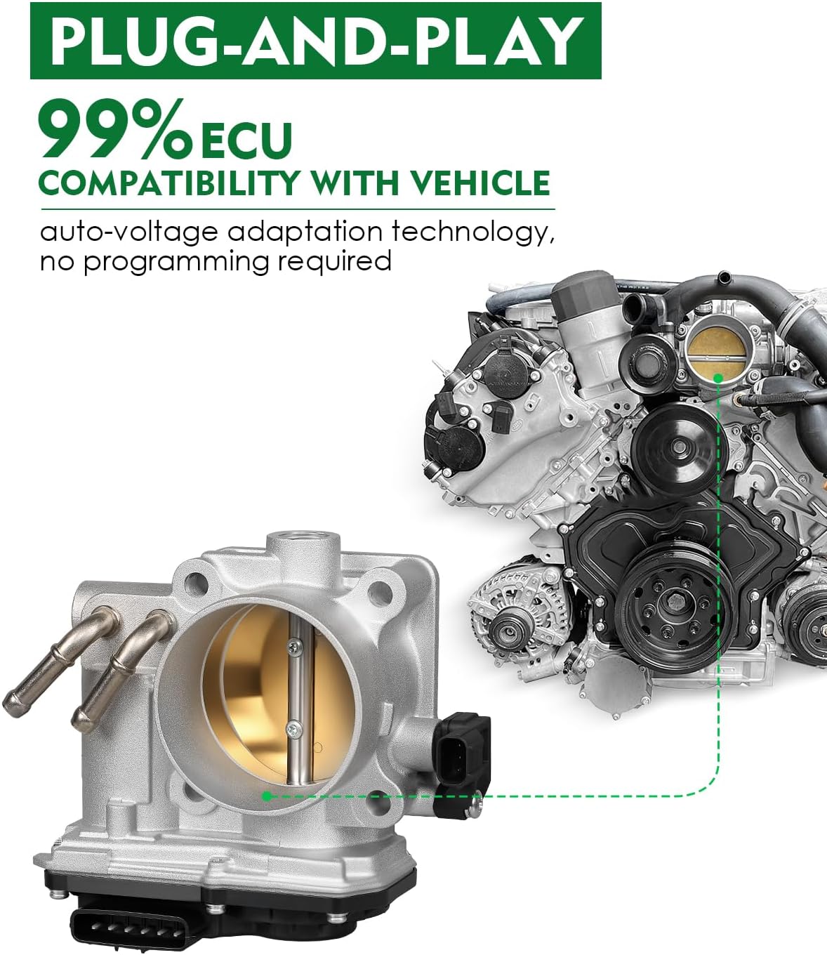 16400RN0A01 Electronic Throttle Body for:-Honda Accord 2008-2012, Odyssey 2007-2017, Pilot 2009-2015, for:-Ridgeline 2009-2014 for:-Acura MDX 2007-2009, RDX 2013-2015 3.5L 3.7L 6 Pin, 672000