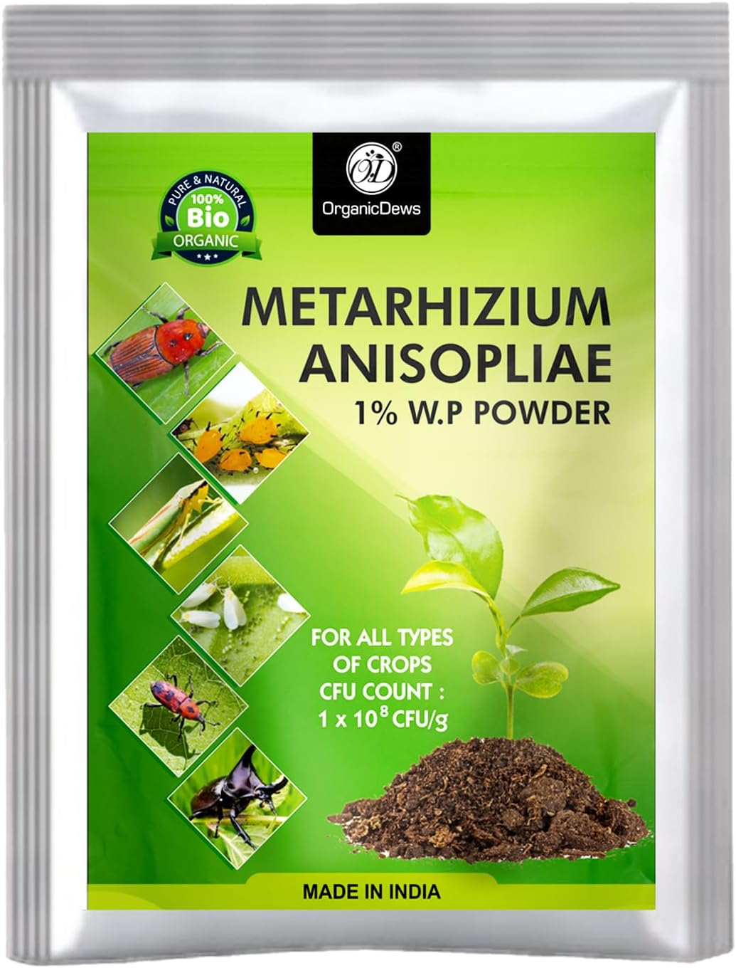 OrganicDews Metarhizium anisopliae 125 g (1x10^8 CFU/g) for Plants 125 g
