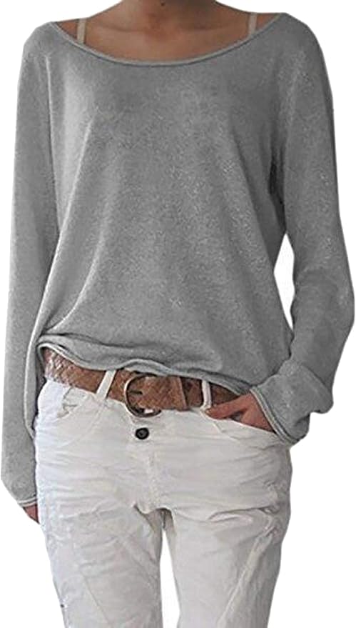 Haola Pull pour Femme à Manches Chauve-Souris en Tricot lâche - Style décontracté irrégulier