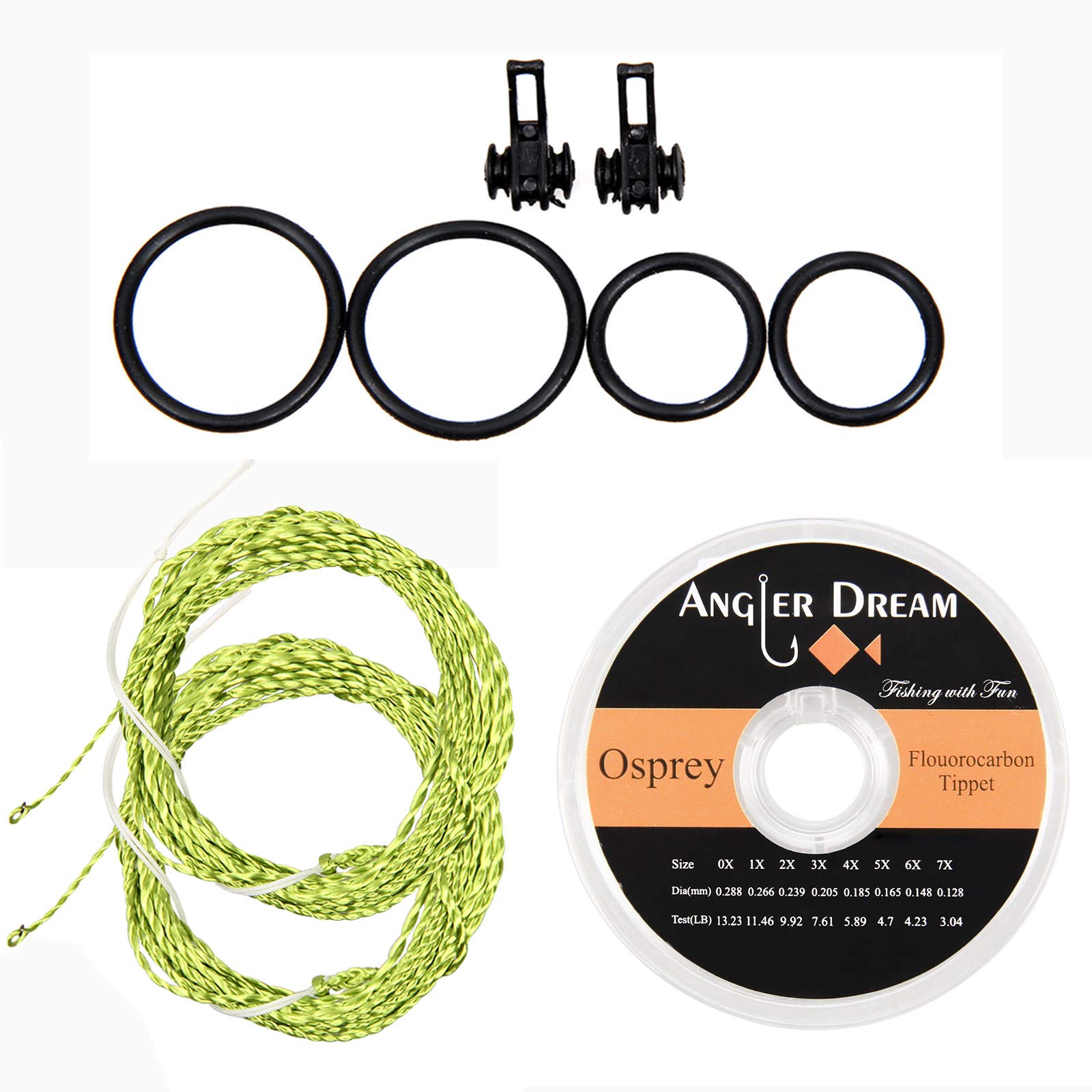 Tenkara Line Tapered Braided Furled Leader Fly Fishing Line with Ring - 12FT 13FT - 20LB in Gold, Grass Green, Yellow and Black, Balck