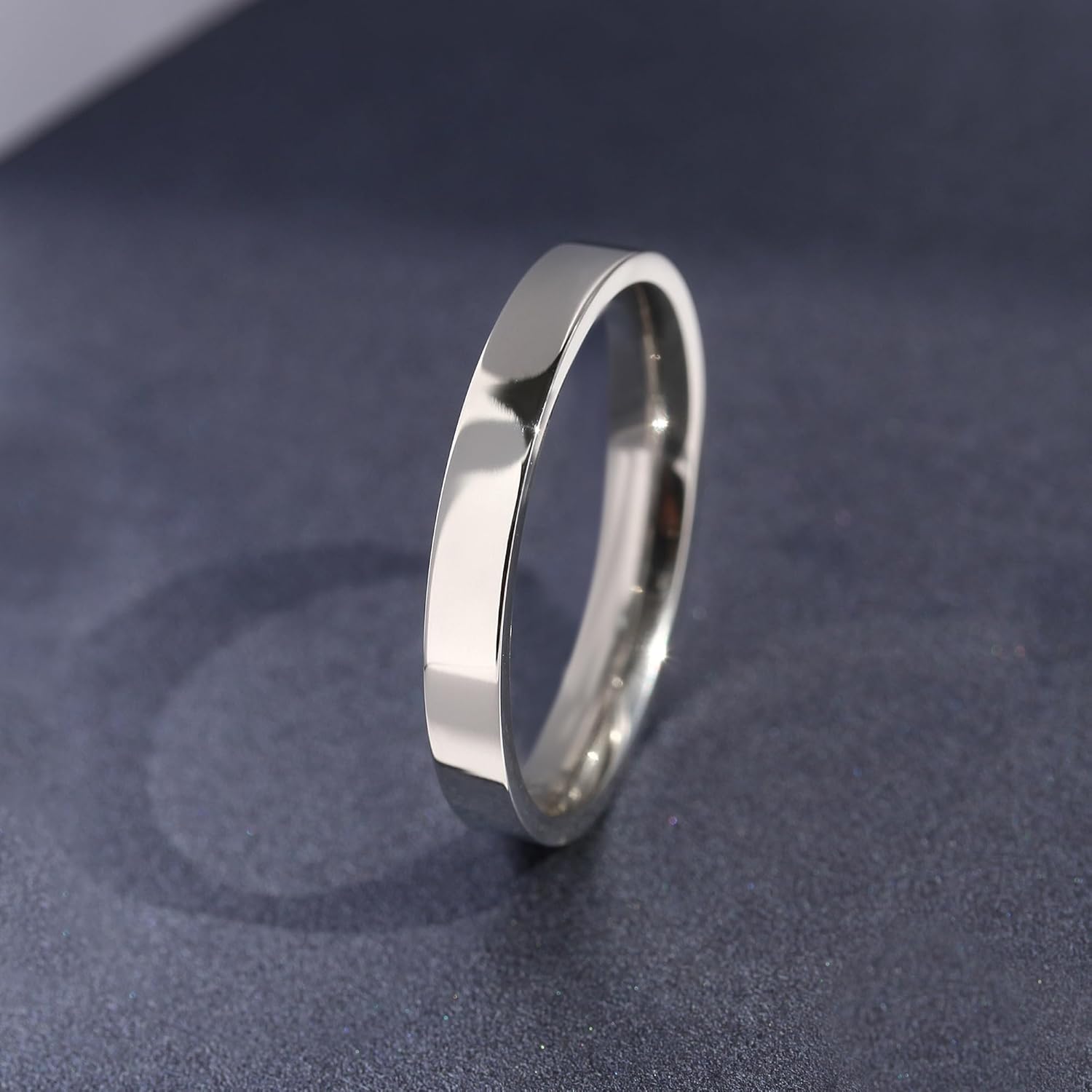 DoubleAccent 3MM Comfort Fit Stainless Steel Wedding Band Classic Flat Ring (Size 5 to 12)