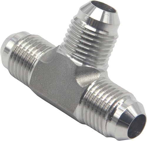 Miniatura 5 de HFS (R) Camiseta acampanada de acero inoxidable 304 JIC de 38 pulgadas JIC macho x 38 pulgadas JIC macho x 38 pulgadas JIC macho