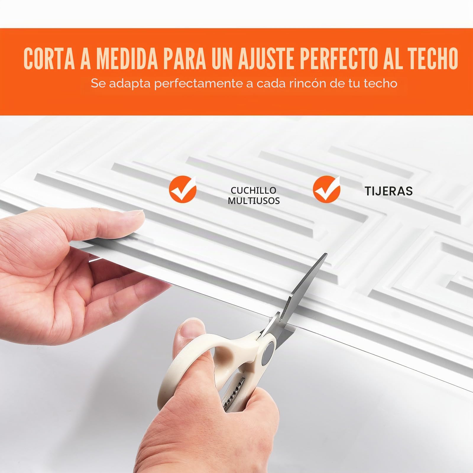 VEVOR Paneles para Techo Suspendidos, Paquete de 12, Láminas de PVC de Primera Calidad, Fácil Instalación/Corte, Plástico, para Decoración del Hogar/Oficina, Patrón de Eco Blanco, 605 x 605 mm