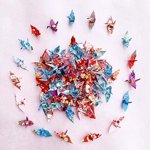 100PCS Tiny Premade Origami Washi Paper Cranes Folded Origami Cranes