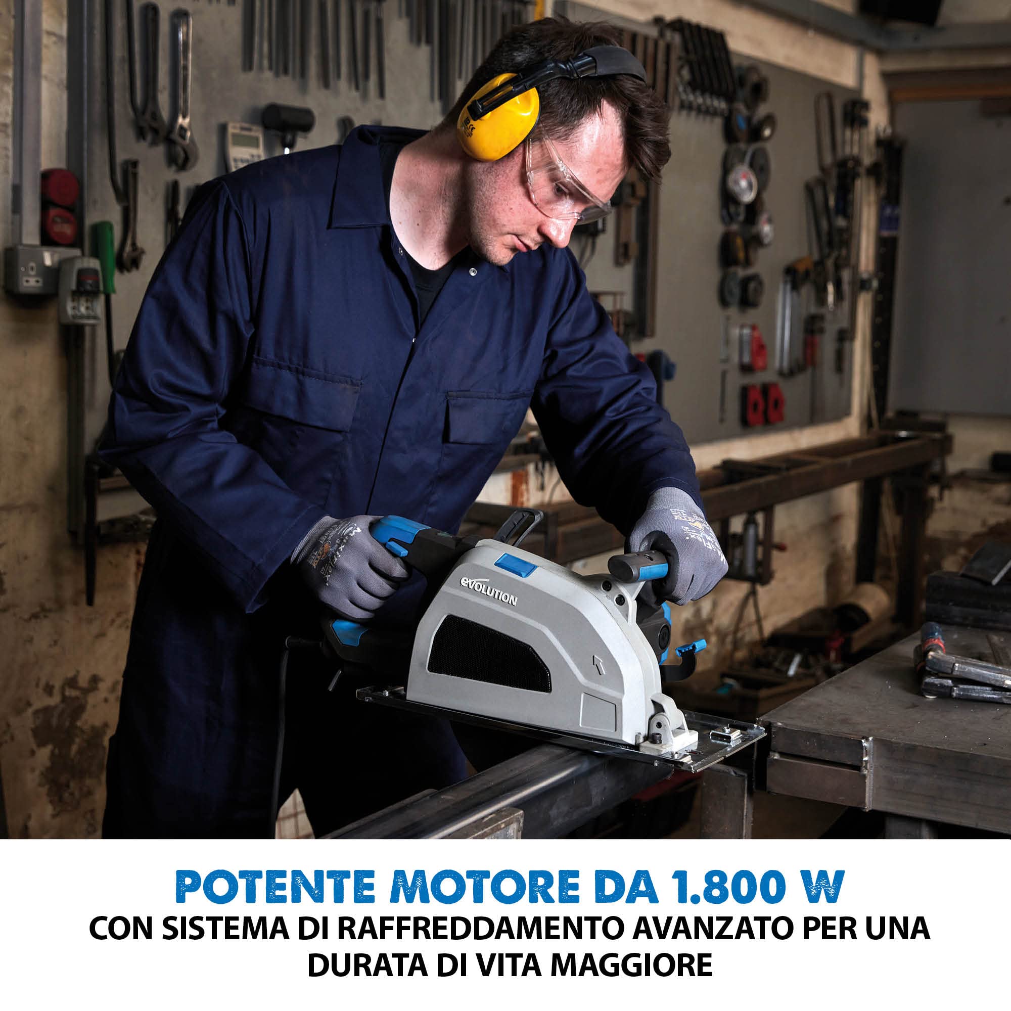 Evolution S210CCS - 210 mm Sega circolare per acciaio - Superfici immediatamente pronte per ulteriori lavorazioni - Non genera surriscaldamento, ronzii o scintille - Lama per acciaio dolce inclusa