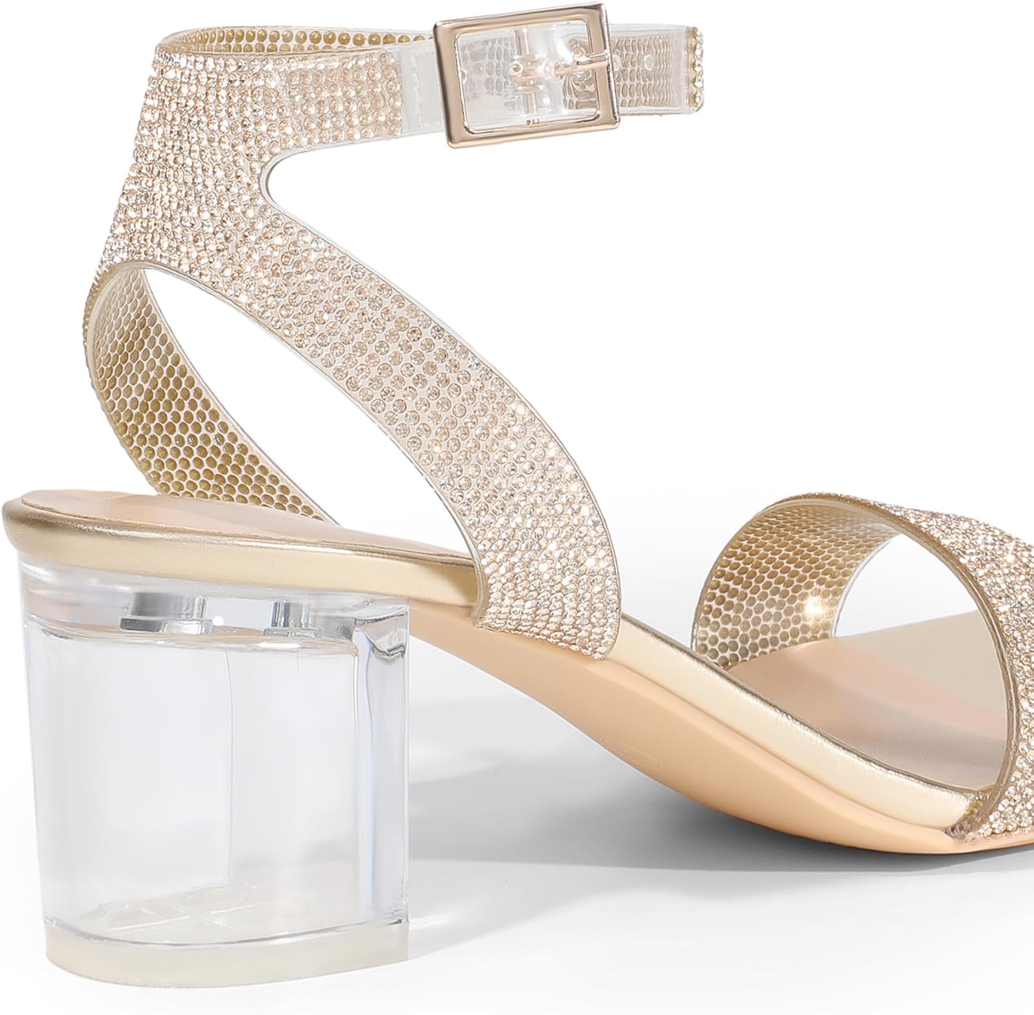 DREAM PAIRS Women's Open Toe Ankle Strap Low Block Chunky Heels Sandals Party Dress Pumps Shoes