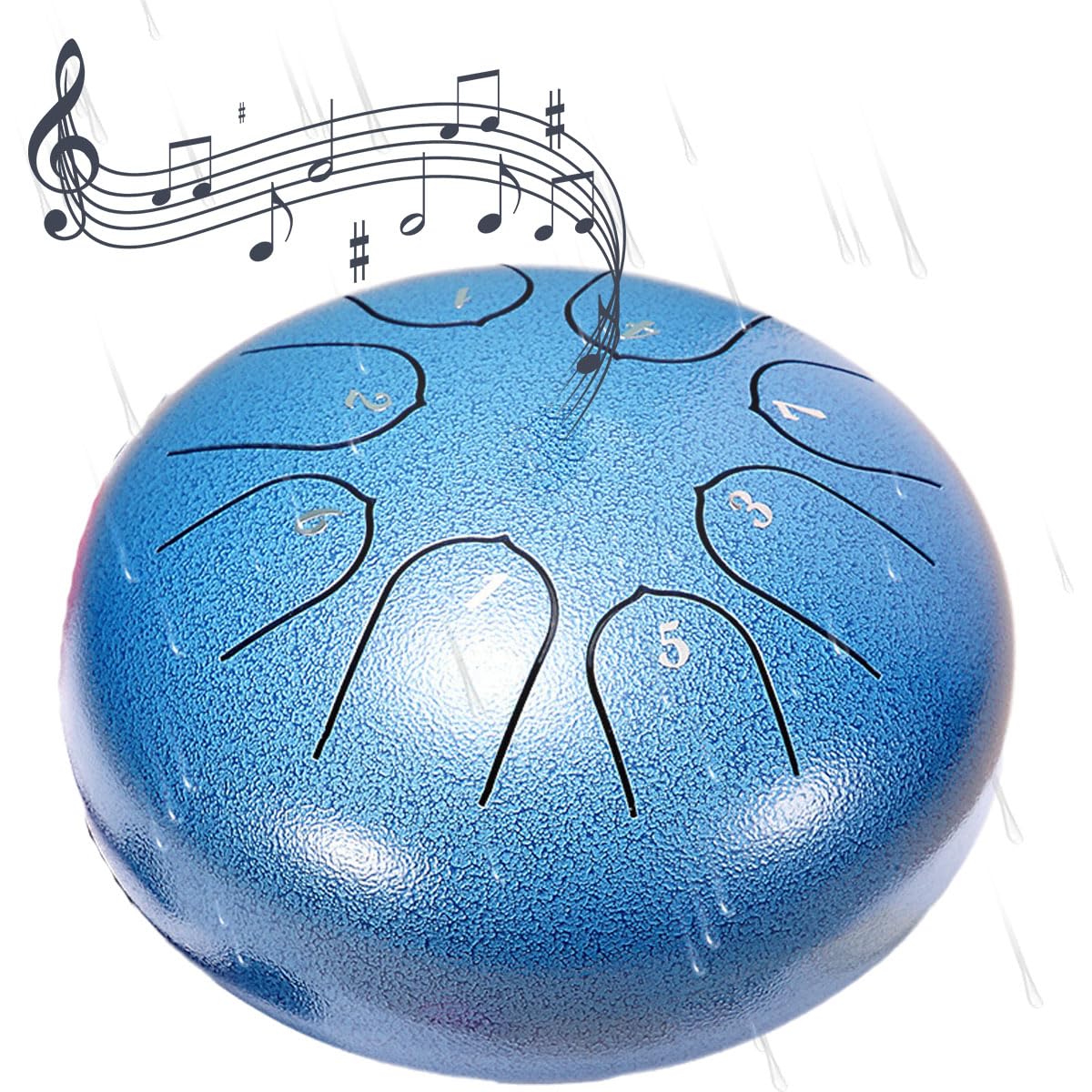 Tamburo Della Pioggia Chakra 6 Pollici - 8 Note, In Acciaio Dorato, Per Giardino E Meditazione