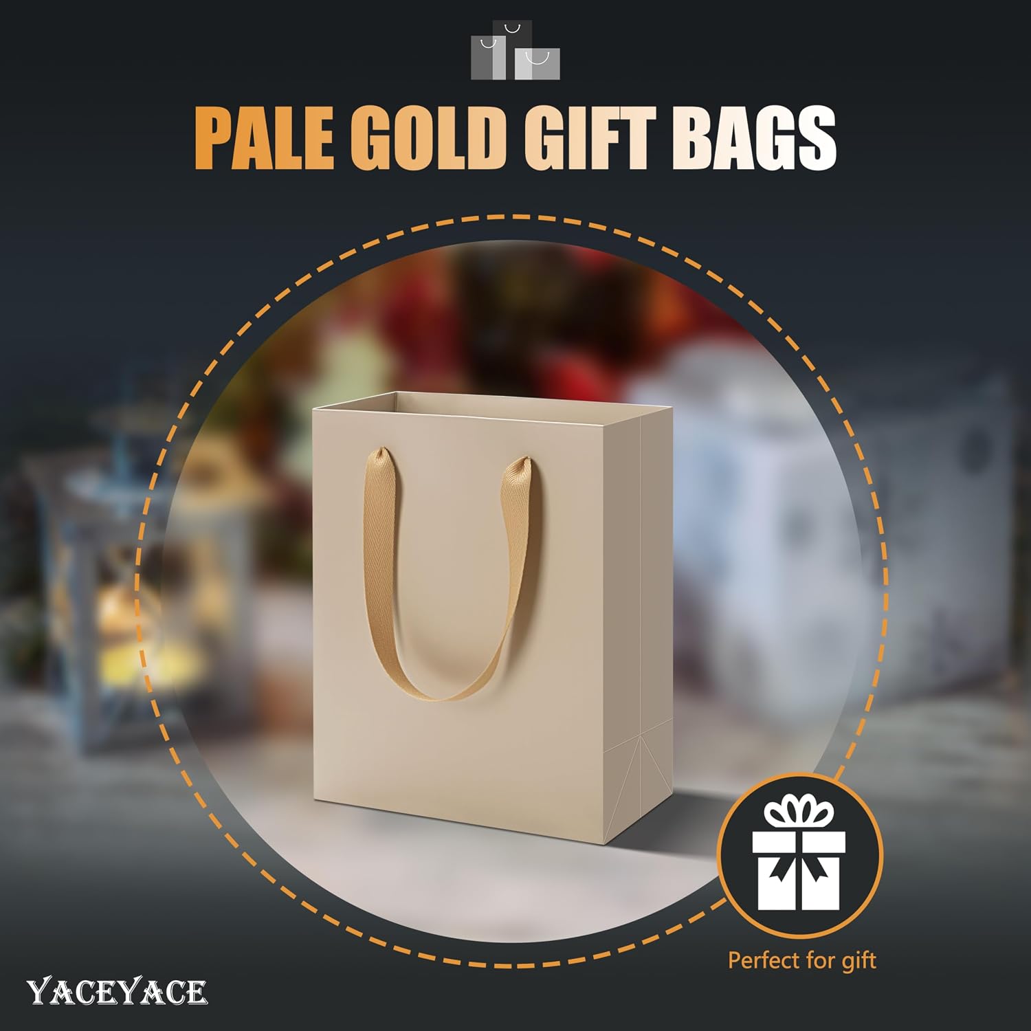 YACEYACE Gold Gift Bags Medium, 20Pcs 8"x10" Medium Gift Bags with Handles image 2