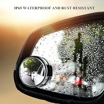 2 pcs Blind Spot Mirrors, 2 Round HD Glass Convex 360 Wide Angle Side Rear View Mirror with ABS Housing for Cars SUV and Trucks, Black, Pack of 2