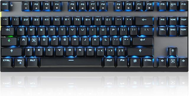 MOTOSPEED 2.4GHz Wireless/Wired Mechanical Gaming Keyboard White Backlit/Durable Battery,Type-C Gaming/Typist Keyboard for Mac/PC/Laptop(Black, 87 Key Red Switches)