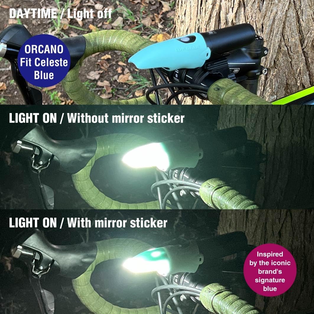 TOP GEAR Silicone Rubber Anti-Glare Shade for Orcano Bicycle LED Headlight Fit Celeste Blue