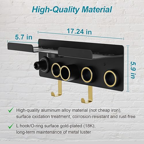 Miniatura 2 de Soporte de pared para secador de pelo Dyson Supersónico Nural y Dyson Airwrap Styler, 2 en 1, organizador de accesorios para secador de pelo,