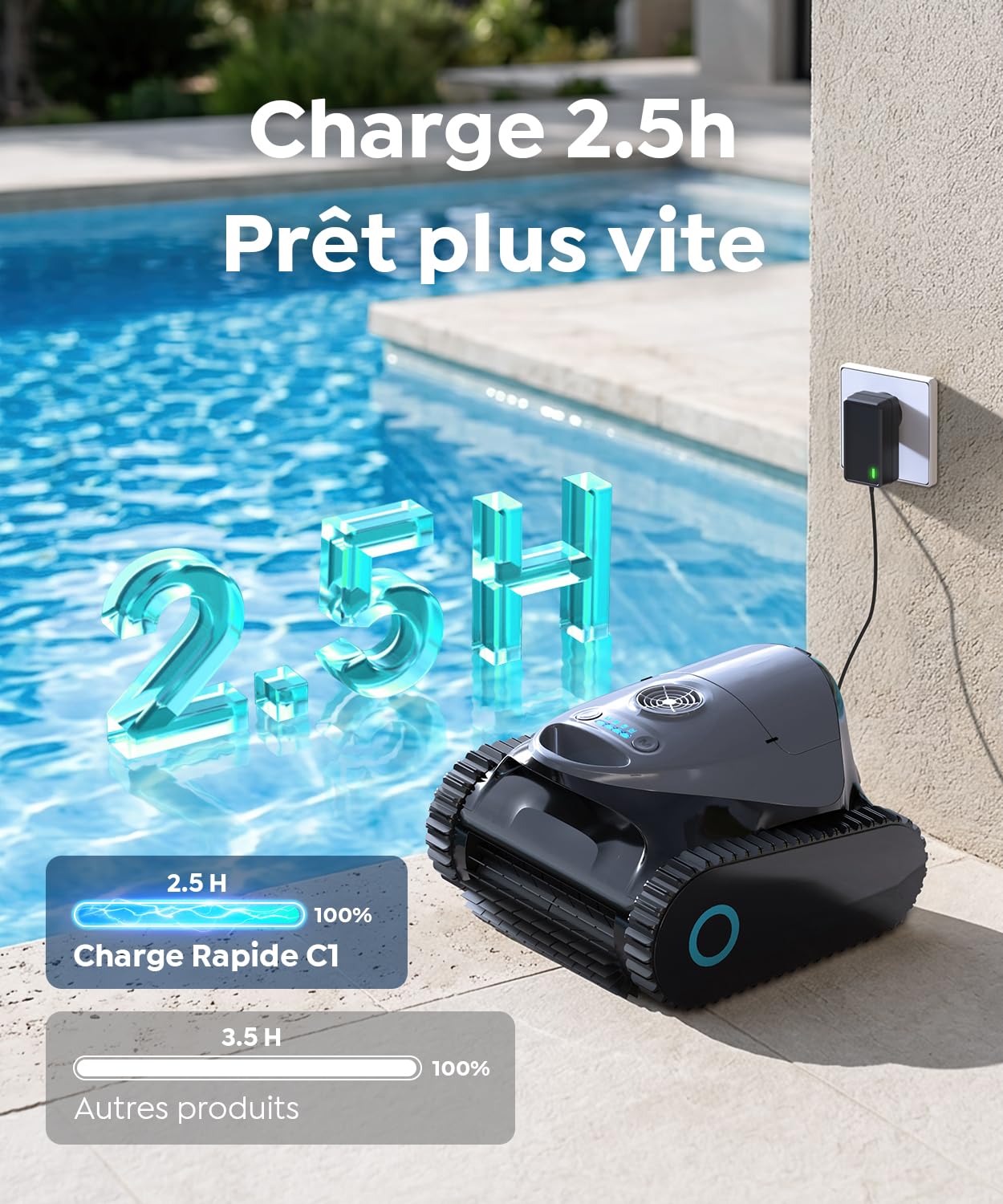 C1 Robot Piscine Fond et Parois (2026 Nouv)