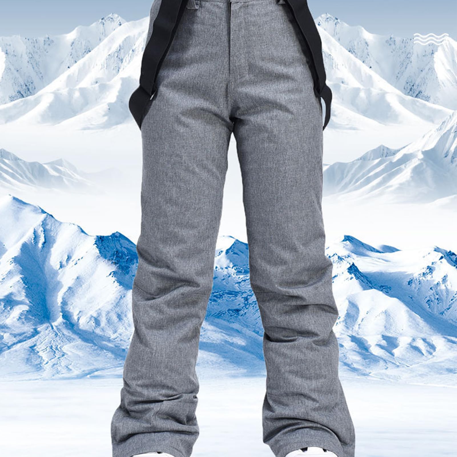 TDHLW Women's Snow Ski Pants Insulated Winter Warm Ski Pant Outdoor Waterproof Snowboard Bibs with Detachable Suspender,Pink,3XL