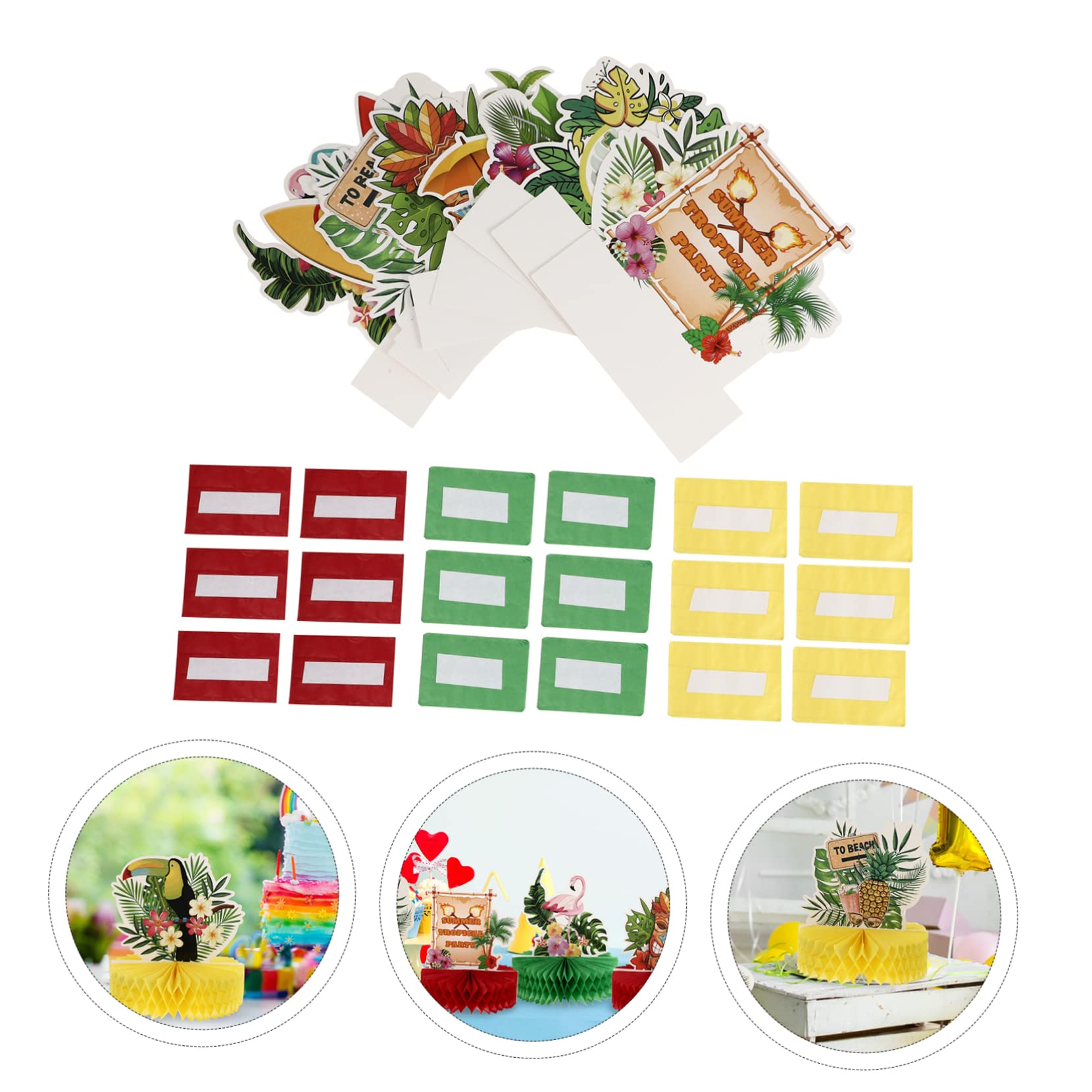 KOMBIUDA 2 Set Pendolo A Nido d'Ape Fenicottero Decorazioni Soffitto Favo Luau Centrotavola Arredamento Tiki Supporto per Cupcake Unicorno Piscina Decorazione Schermo Casa Carta 9 Pezzi * 2