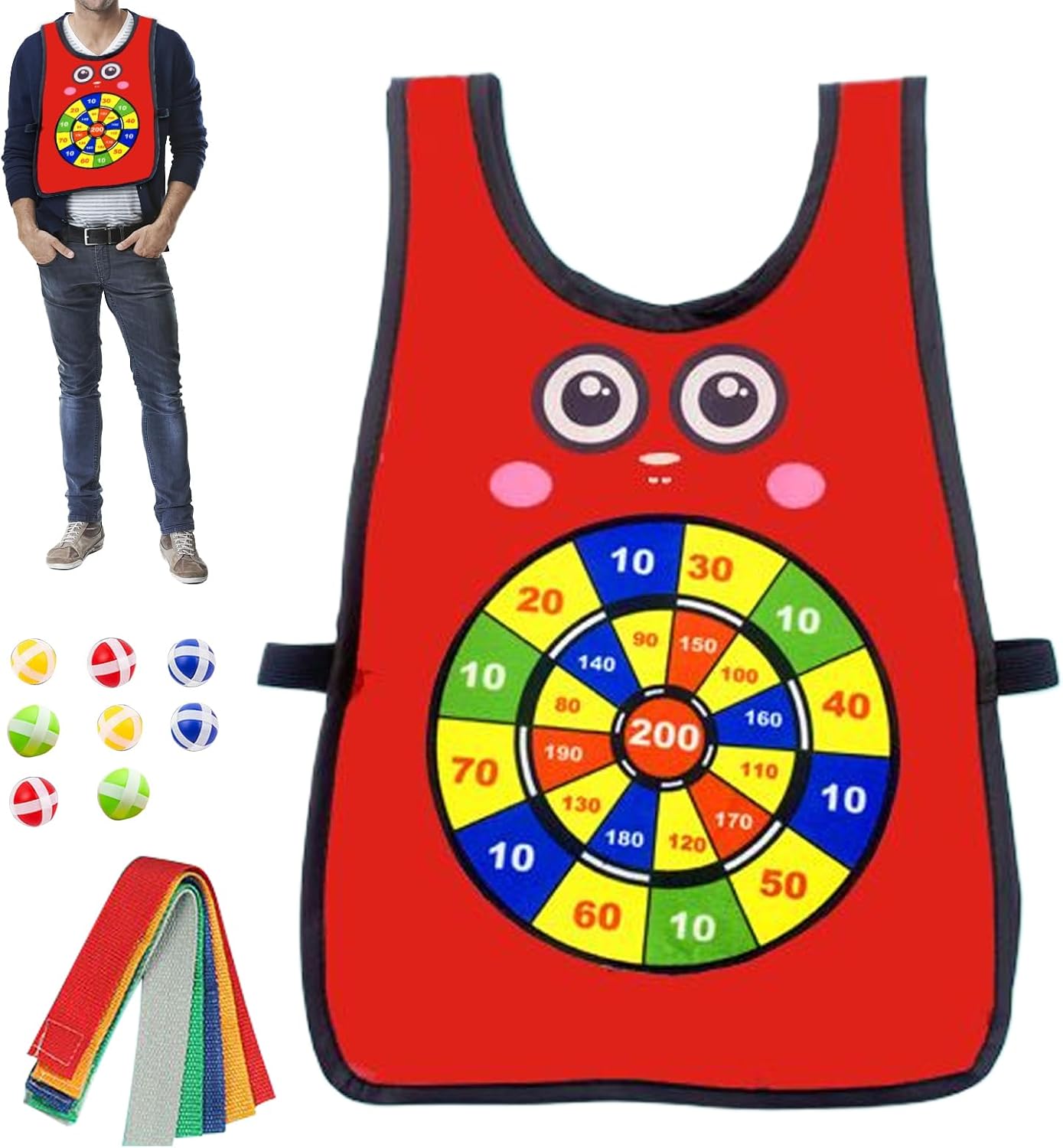 Sticky Vest Ball Game, Toss and Catch Toy, Washable Throw Ball Game for Kids Teens and Families, Outdoor Indoor Lawn PE Park Beach Fun Activity for Children Youth Family Reunions Parties Aldult - Image 1 of 9