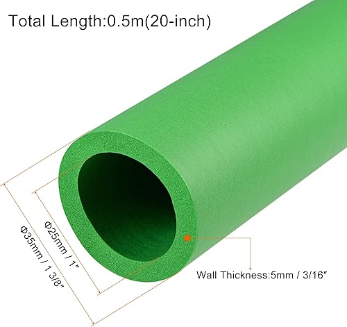 Miniatura 10 de MECCANIXITY Mangos de tubo de agarre de espuma de 14 pulgadas (0.236 in) ID 316 pulgadas (0.197 in) de grosor de pared de 20 pulgadas, negro