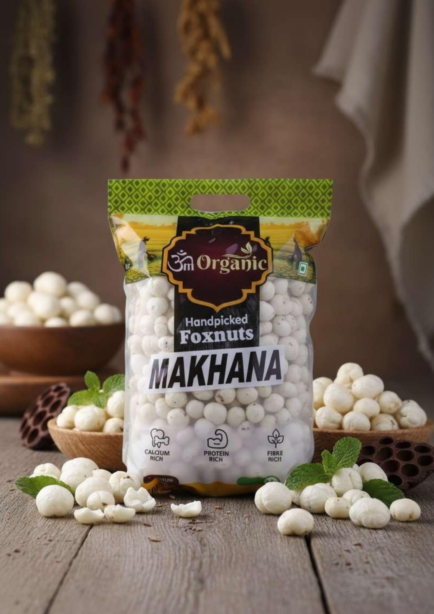 ハーモニーキングダム Applecore チップ＆デール DACHDA Makhana Fox Nuts Premium Handpicked Plain | Calcium & Protein Rich