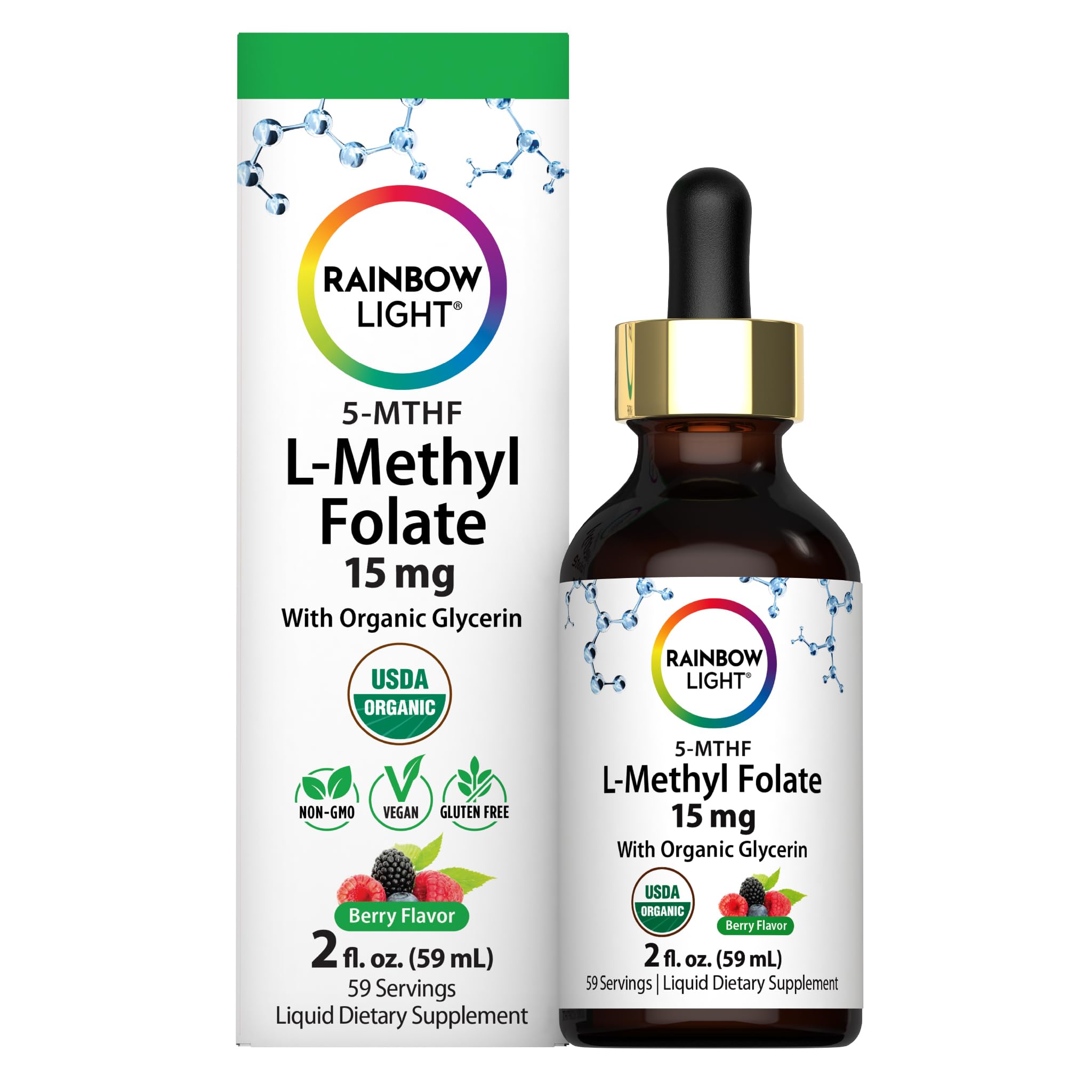 Rainbow Light L Methyl Folate 15 mg | 2 fl oz | with Organic Glycerin
