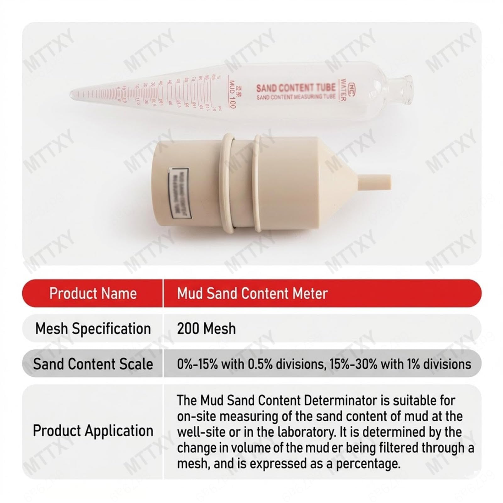 Kit de 3 piezas para análisis de lodos: Hidrómetro, medidor de contenido de arena y viscosímetro, con estuche de aluminio para análisis de laboratorio y uso en campo.