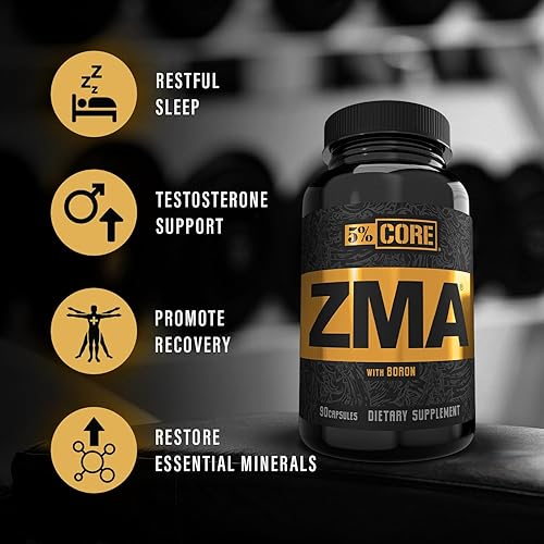 Miniatura 4 de 5% Nutrition Core ZMA (con boro) | Promueve la recuperación restaurando los niveles de zinc, magnesio y vitamina B-6 (90 cápsulas)