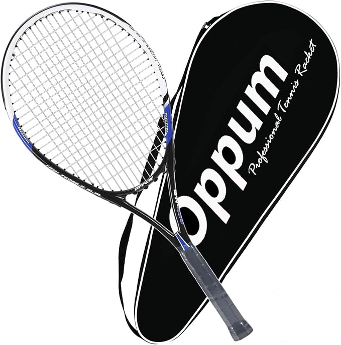 OPPUM Adult Carbon Fiber Tennis Racket, Super Light Weight Tennis Racquets Shock-Proof and Throw-Proof,Include Tennis Bag Tennis Overgrip