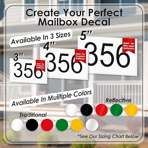 Miniatura 3 de Mailbox Decals Made In USA House Numbers For Mailbox Available In Standard And Reflective Colors 3 4 or 5 inch Mailbox Numbers