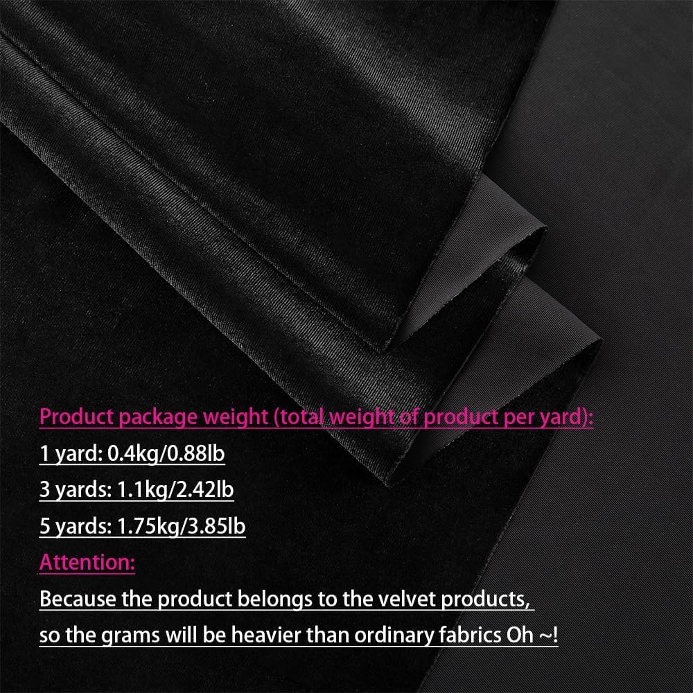 Black Velvet Fabric by The Yard - Image 4