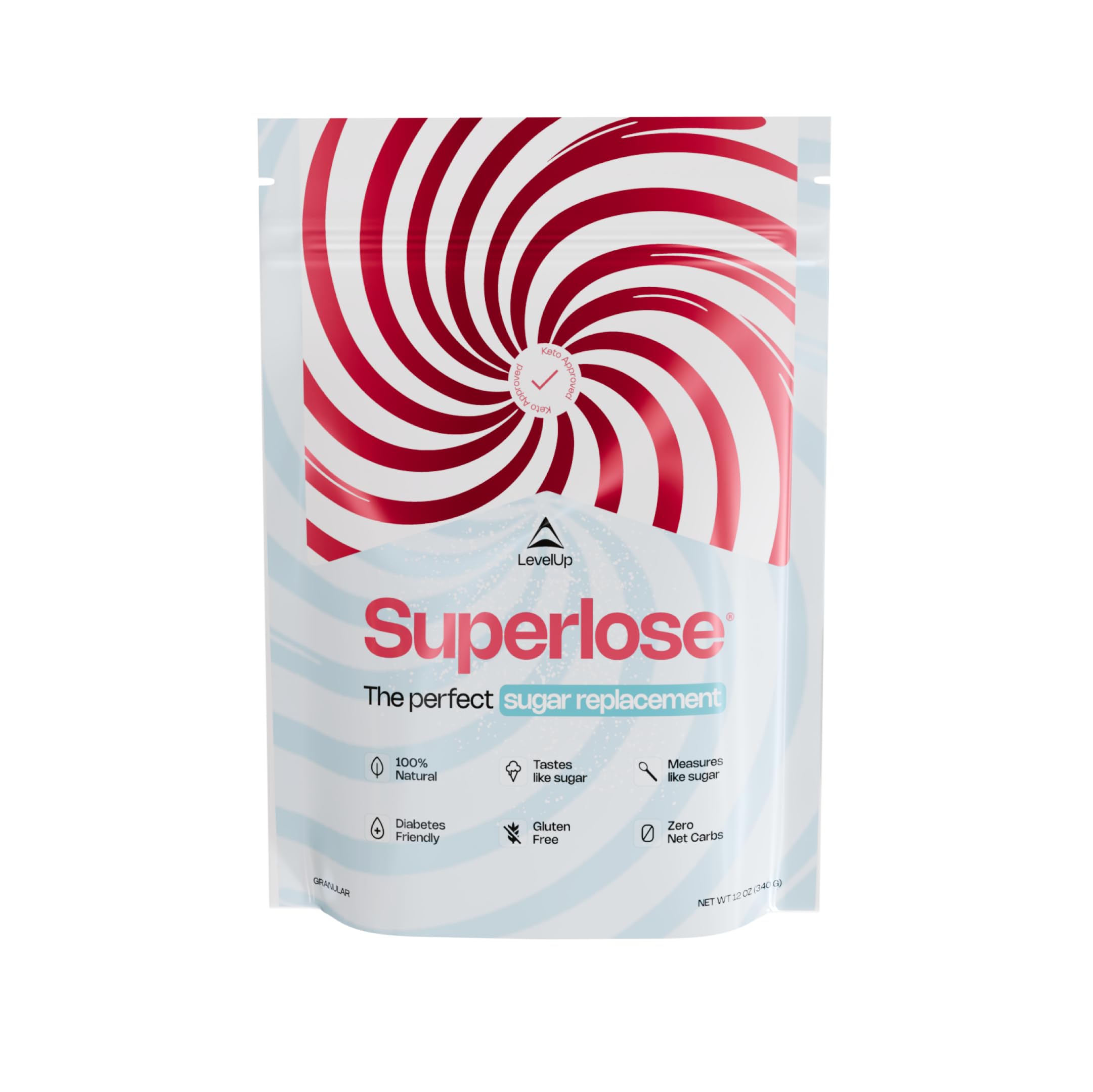 Superlose | The Superior Allulose | Keto Sugar Alternative | 100% Natural No Bitter Aftertaste | Zero Net Carb Sweetener | Ketogenic and Diabetic Approved Sugar Replacement (12oz)