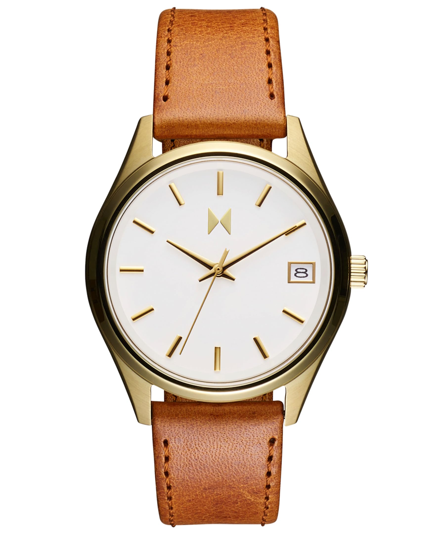 MVMT Rise Boyfriend Watch, Italian Tan, front view