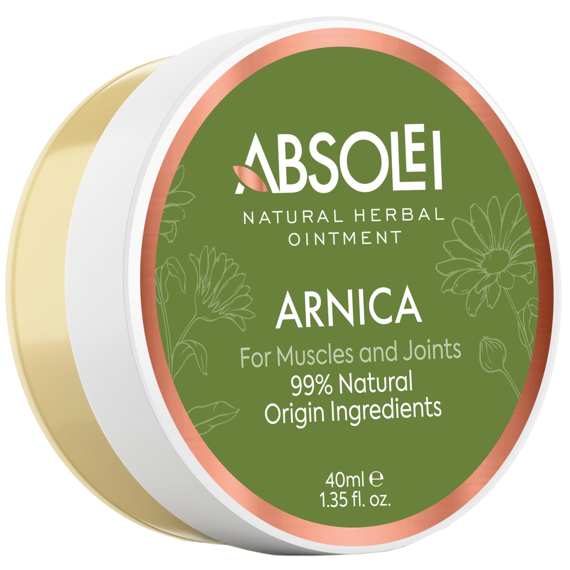 Absolei Arnica Ointment, Natural Ointment for Muscles, Bruising and Swelling, 40 ml