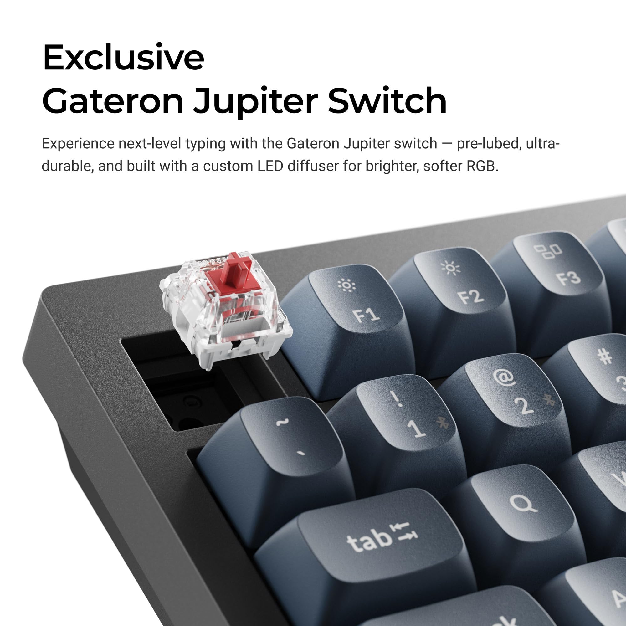 Keychron V1 MAX Tastiera Meccanica Wireless, layout al 75% QMK/VIA programmabile con Hot-swappable Gateron Jupiter Banana Switch compatibile con Mac Windows Linux - Versione con manopola (ANSI/US)
