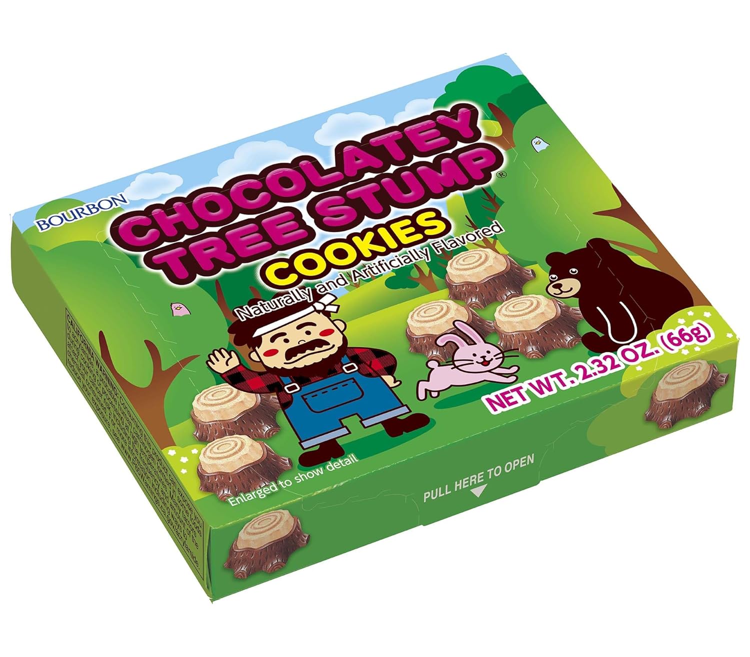 Bourbon Chocolatey Tree Stump Cookies, 10-Pack – Japanese Stump-Shaped Biscuits with Rich Chocolate Filling