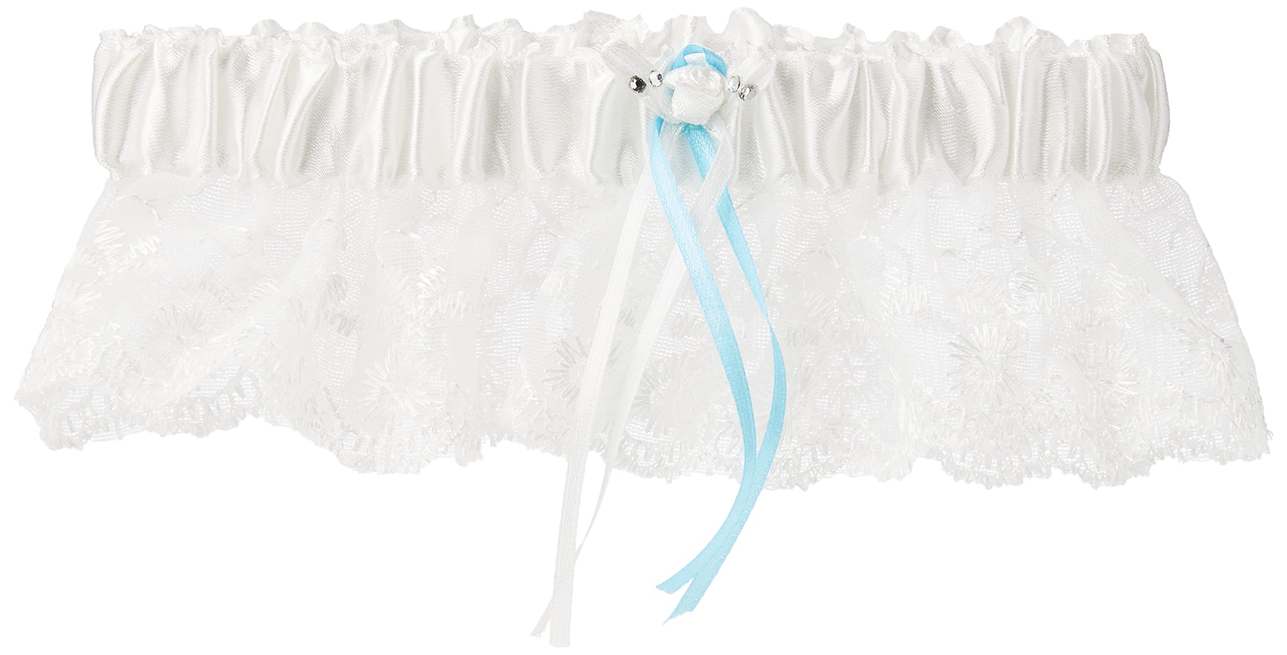 CLUB GREEN Lace Garter with Diamanté, Ivory
