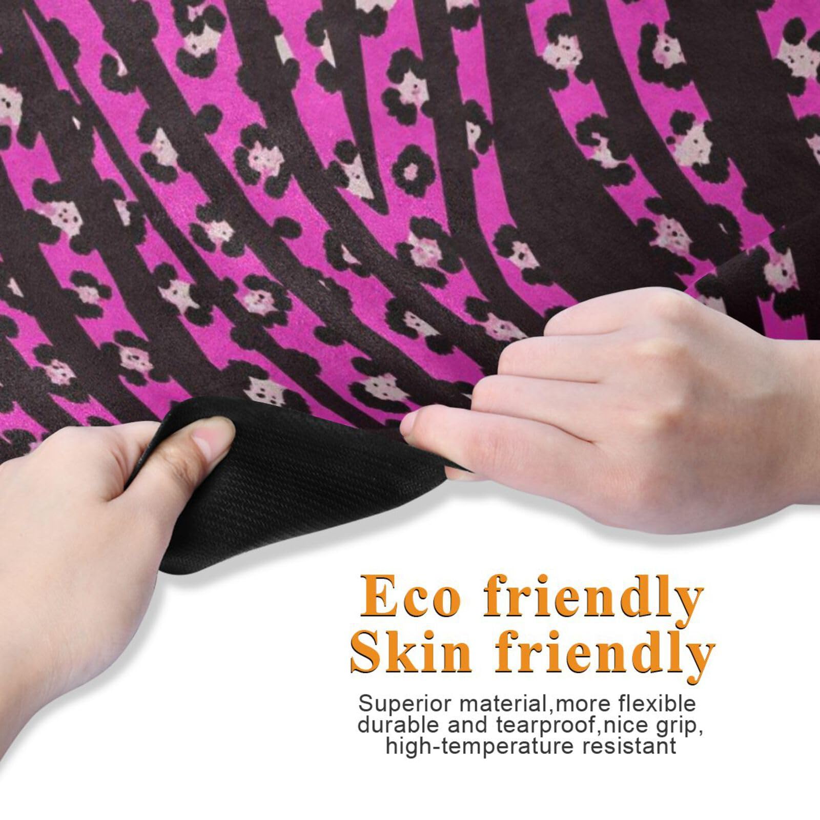 Esterilla de yoga portátil con estampado de cebras estéticas y rosas de leopardo de 1 mm de grosor para el hogar, antideslizante, con bolsa para ejercicio, 180 x 66 cm
