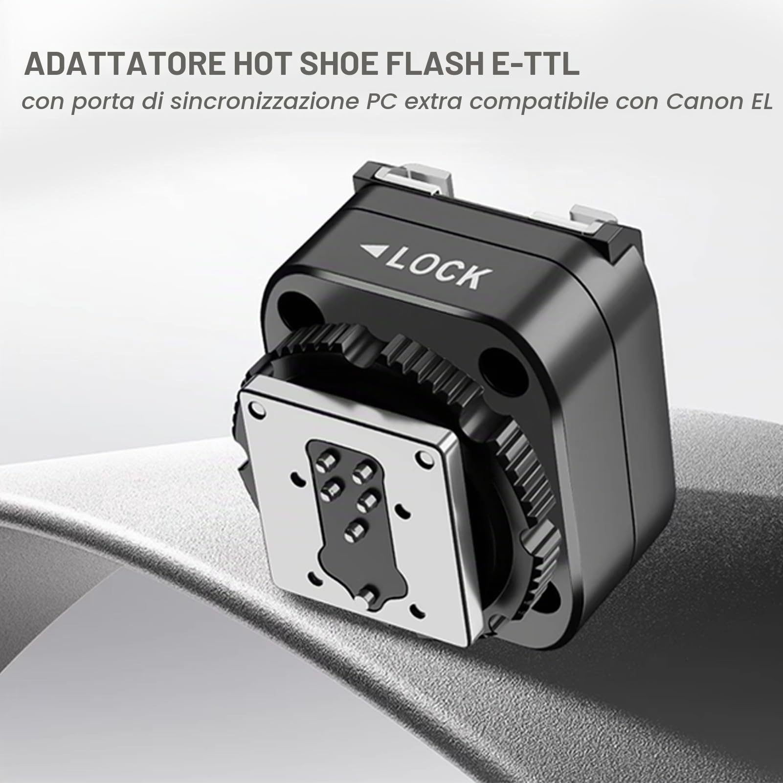 Adattatore Flash Hot Shoe TF-321, con Porta di Sincronizzazione PC, Adattatore Flash Hot Shoe a PC per Flash Serie E-TTL