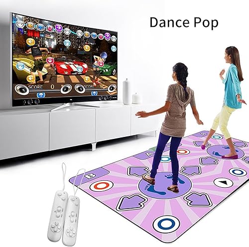 Miniatura 5 de Alfombrillas de baile, TV y computadora, de doble usuario, USB, electrónica, música, 100 música integrada, 68 juegos sensoriales, control remoto de