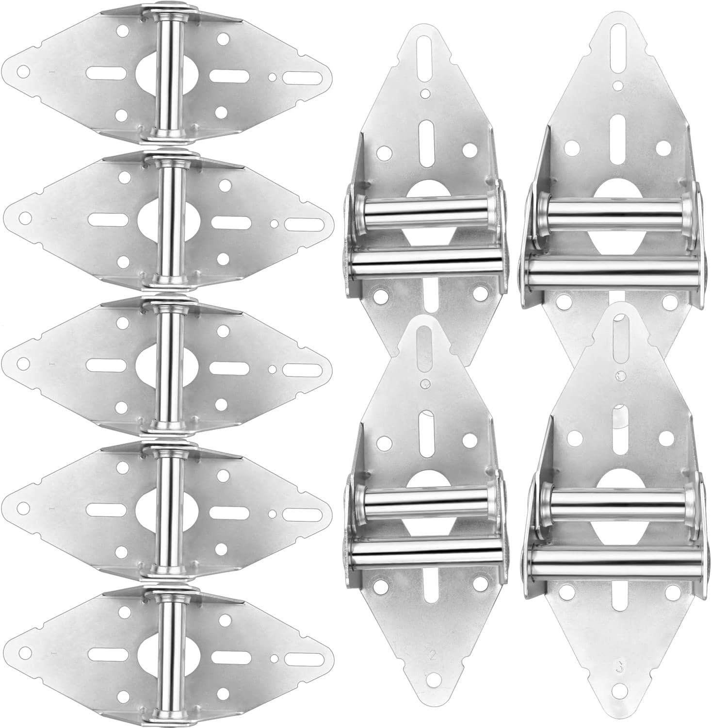 9Pack Garage Door Hinges Set, 123 Galvanized Door Hinge, Universal