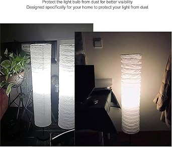 Maxmartt Floor Light Rice Paper Cover Floor Lamp Shade 94cm 37 Inch Rice Paper Lamp Protector Cover for Living Room Bedroom