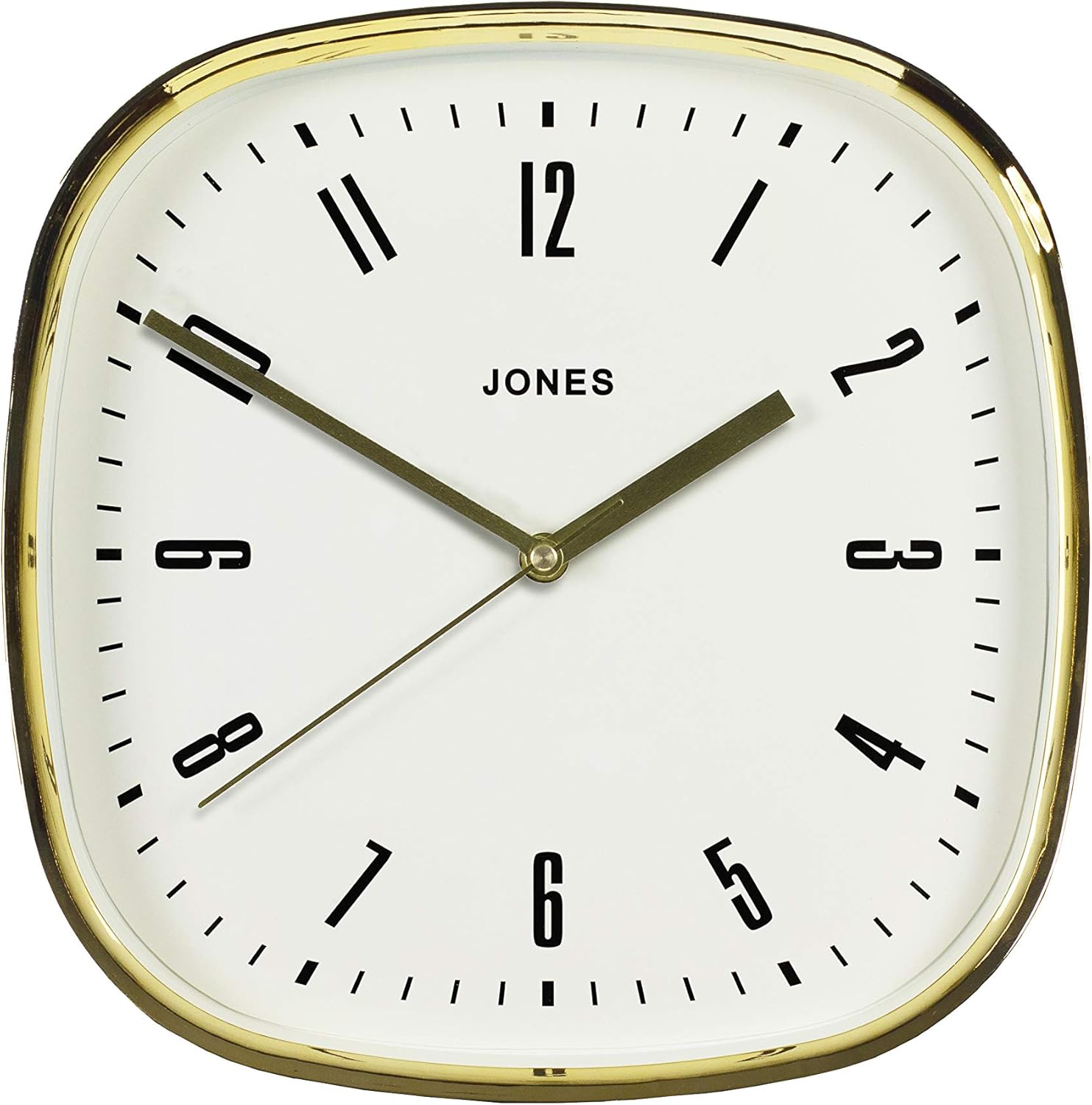Jones Clocks® Square Retro Wall Clock, The Marvel Clock with Large Square Case 30cm Perfect as a