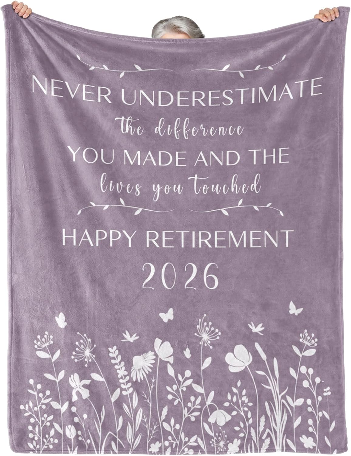 Retirement Gift for Woman, Retirement Blanket for Women 2026, Retirement Gifts for Coworker, Farewell Gift, Retired Gifts for Mom Grandma Teacher Nurse Doctor Friends, Purple Throw Blankets 60x50in