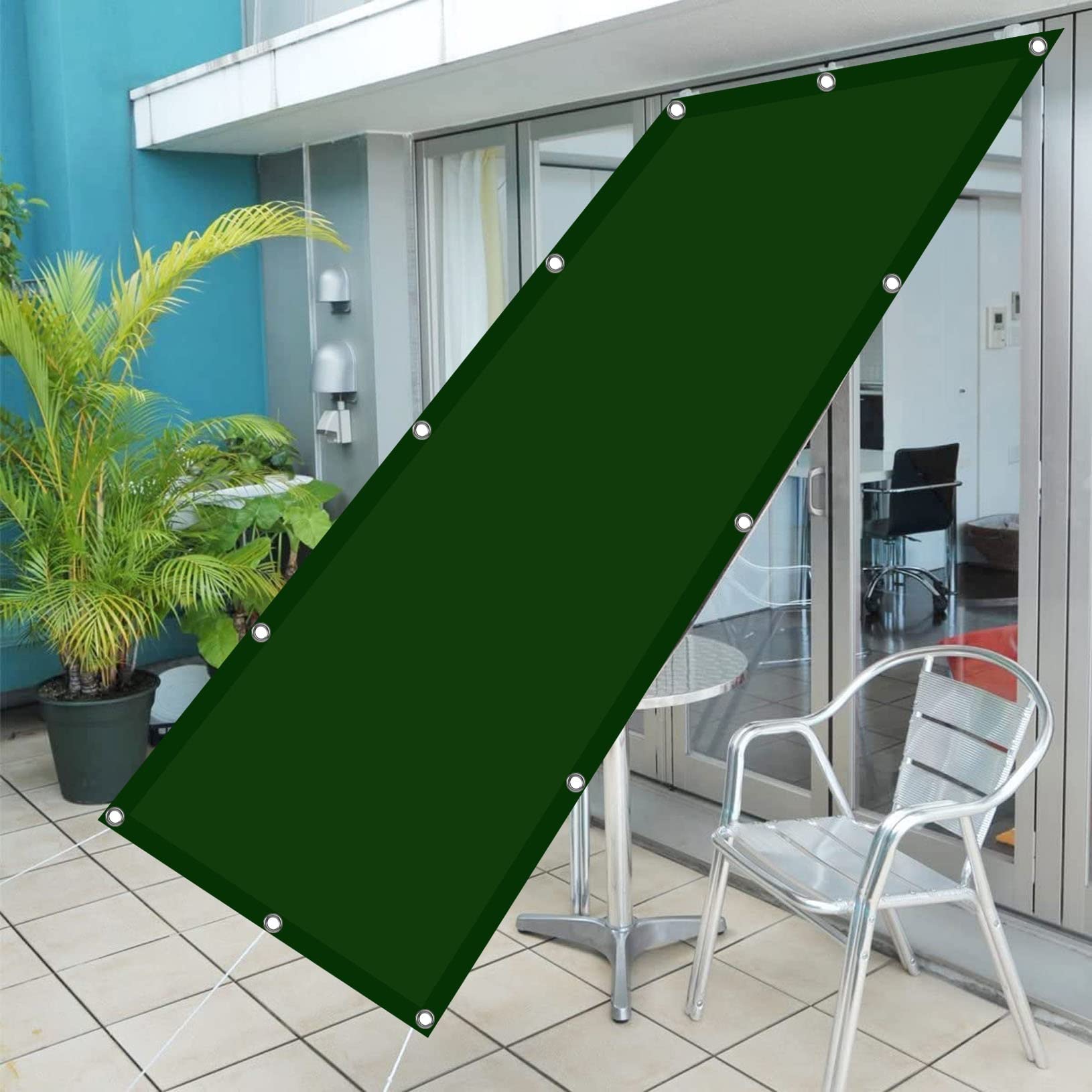 Voile d'ombrage rectangulaire 1.5 x 3 m pour bloquer la chaleur du balcon et protéger les plantes