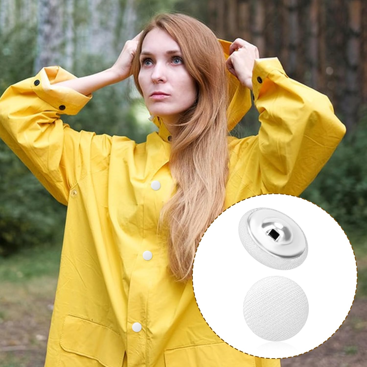 40 Pcs White Buttons - Covered Metal Shank, Vintage Coat & Jacket Buttons (18mm/15mm/11.5mm)