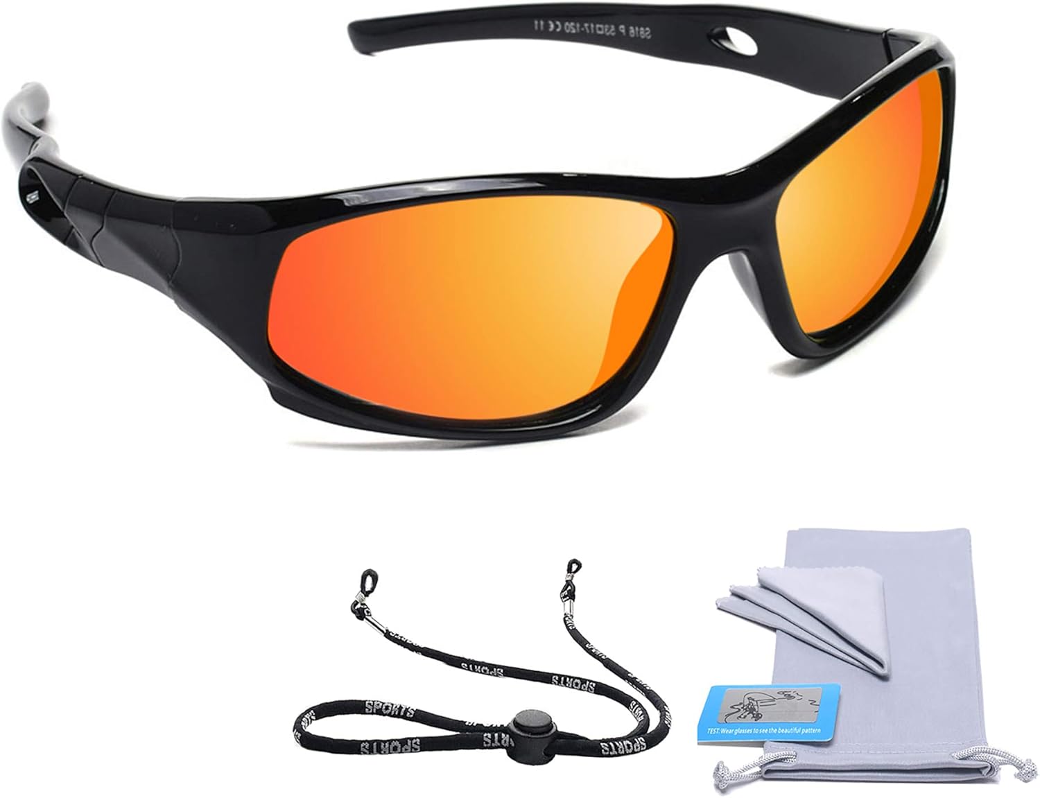 Kids Sunglasses Boys Girls Sports Polarized Sunglasses for kids Child Youth Baseball Beach Sun Glass with Strap - Image 2