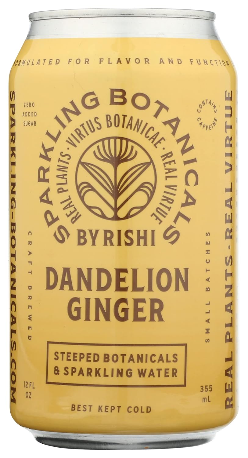 Rishi Tea Dandelion Ginger Sparkling Beverage, Gluten Free, Non GMO, 12 Fluid Ounce (Pack of 12)